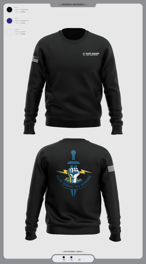 Crew Neck Sweatshirt, Silent Wounds and Warriors Foundation, , Teamtime, Team time, sublimation, custom sports apparel, team uniforms, spirit wear, spiritwear, sports uniforms, custom shirts, team store, custom team store, fundraiser sports, apparel fundraiser