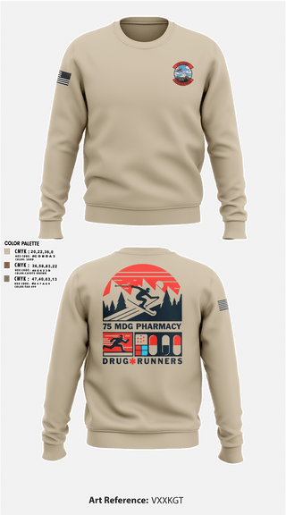Crew Neck Sweatshirt, 75 HCOS SGGD, Air Force, Teamtime, Team time, sublimation, custom sports apparel, team uniforms, spirit wear, spiritwear, sports uniforms, custom shirts, team store, custom team store, fundraiser sports, apparel fundraiser