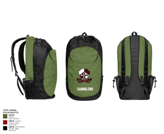 Gear Bag, Gamblers, Army, Teamtime, Team time, sublimation, custom sports apparel, team uniforms, spirit wear, spiritwear, sports uniforms, custom shirts, team store, custom team store, fundraiser sports, apparel fundraiser