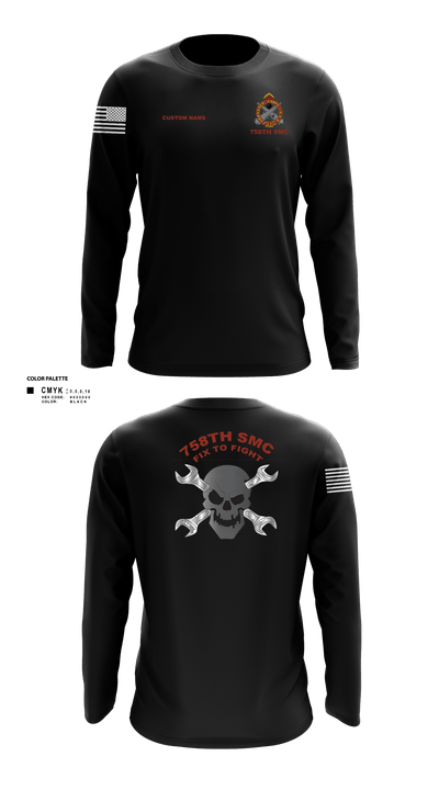 758th SMC 429395 Long Sleeve Performance Shirt - 6