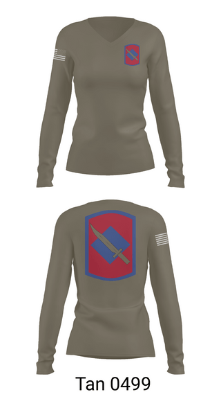 Womens Long Sleeve Vneck Shirt, 39th Infantry Brigade, , Teamtime, Team time, sublimation, custom sports apparel, team uniforms, spirit wear, spiritwear, sports uniforms, custom shirts, team store, custom team store, fundraiser sports, apparel fundraiser