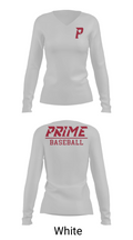Prime Baseball 2428515 Women's Long Sleeve V-neck Shirt - 6