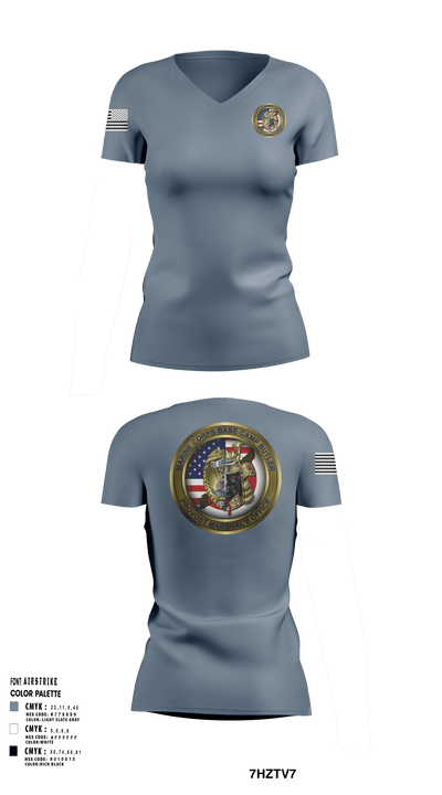 Okinawa Provost Marshals office 46896651 Women's Short Sleeve V-neck Shirt - 7
