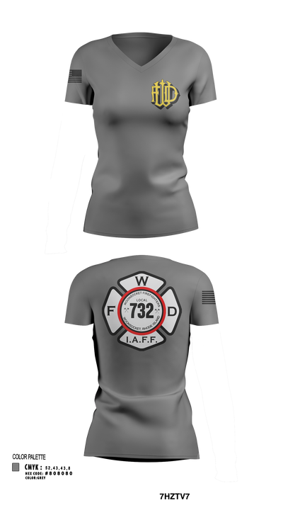 Woonsocket 46977147 Women's Short Sleeve V-neck Shirt - 123