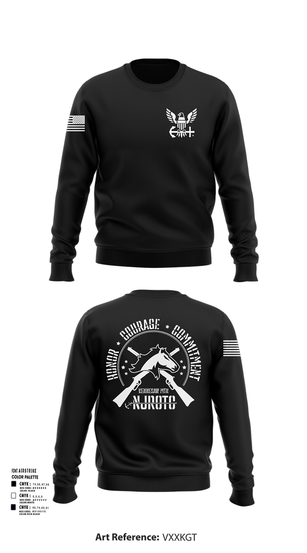 Crew Neck Sweatshirt, Kennesaw Mountain NJROTC, Navy, Teamtime, Team time, sublimation, custom sports apparel, team uniforms, spirit wear, spiritwear, sports uniforms, custom shirts, team store, custom team store, fundraiser sports, apparel fundraiser