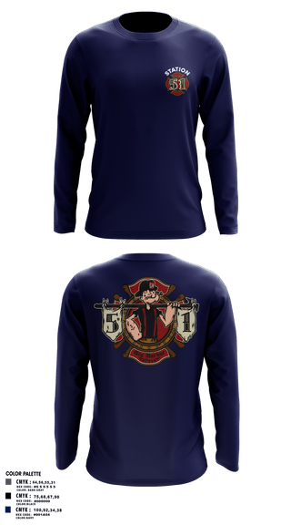 Long Sleeve Performance Shirt, Station 51, Fire Department, Teamtime, Team time, sublimation, custom sports apparel, team uniforms, spirit wear, spiritwear, sports uniforms, custom shirts, team store, custom team store, fundraiser sports, apparel fundraiser