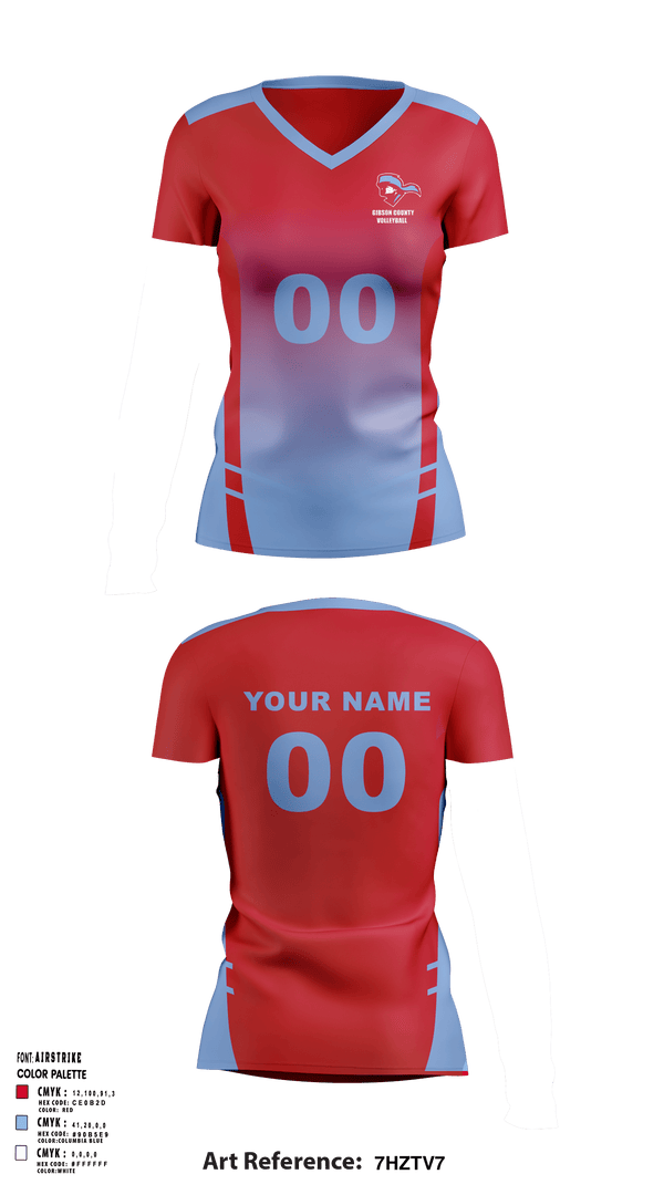 Women's Short Sleeve Vneck Shirt, Gibson County High School Volleyball, Women's Volleyball, Teamtime, Team time, sublimation, custom sports apparel, team uniforms, spirit wear, spiritwear, sports uniforms, custom shirts, team store, custom team store, fundraiser sports, apparel fundraiser