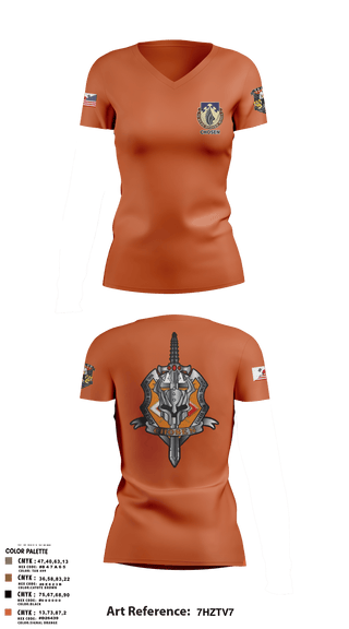 Women's Short Sleeve Vneck Shirt, C-Co 602D ASB, Army, Teamtime, Team time, sublimation, custom sports apparel, team uniforms, spirit wear, spiritwear, sports uniforms, custom shirts, team store, custom team store, fundraiser sports, apparel fundraiser