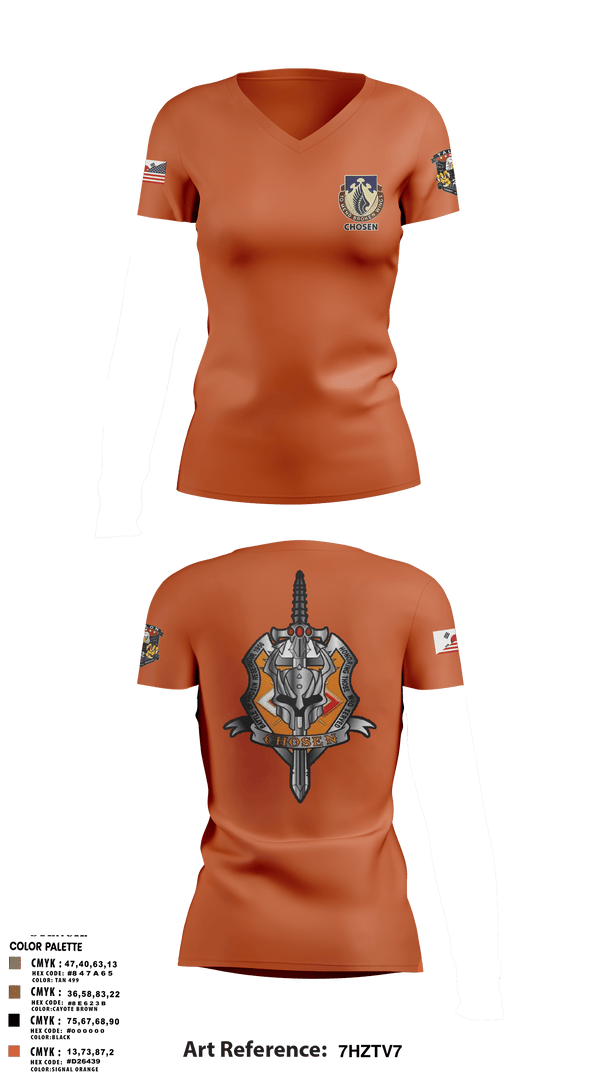 Women's Short Sleeve Vneck Shirt, C-Co 602D ASB, Army, Teamtime, Team time, sublimation, custom sports apparel, team uniforms, spirit wear, spiritwear, sports uniforms, custom shirts, team store, custom team store, fundraiser sports, apparel fundraiser