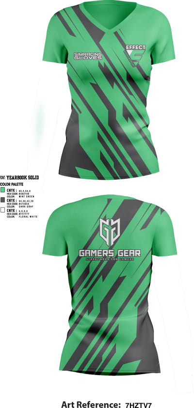 Effect Motorsport 20131501 Women's Short Sleeve V-neck Shirt - 2