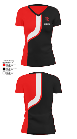 Women's Short Sleeve Vneck Shirt, North Central High School Track, Track & Field, Teamtime, Team time, sublimation, custom sports apparel, team uniforms, spirit wear, spiritwear, sports uniforms, custom shirts, team store, custom team store, fundraiser sports, apparel fundraiser