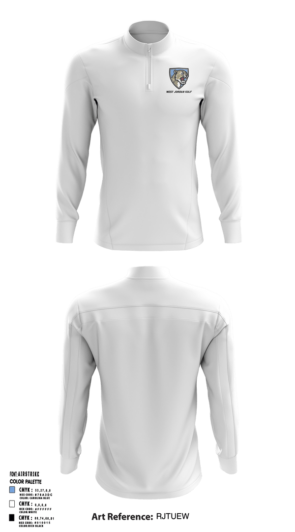 Quarter Zip Jacket, West Jordan High School Golf, Golf, Teamtime, Team time, sublimation, custom sports apparel, team uniforms, spirit wear, spiritwear, sports uniforms, custom shirts, team store, custom team store, fundraiser sports, apparel fundraiser