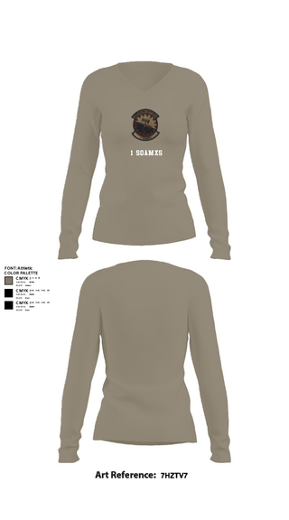 Womens Long Sleeve Vneck Shirt, 1 SOAMXS, Air Force, Teamtime, Team time, sublimation, custom sports apparel, team uniforms, spirit wear, spiritwear, sports uniforms, custom shirts, team store, custom team store, fundraiser sports, apparel fundraiser