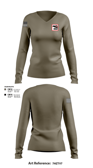 Womens Long Sleeve Vneck Shirt, Enforcers, Army, Teamtime, Team time, sublimation, custom sports apparel, team uniforms, spirit wear, spiritwear, sports uniforms, custom shirts, team store, custom team store, fundraiser sports, apparel fundraiser