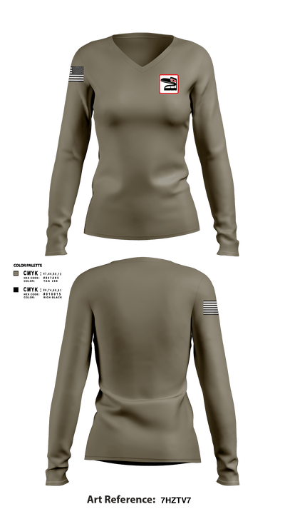 Enforcers 86260291 Women's Long Sleeve V-neck Shirt - 1
