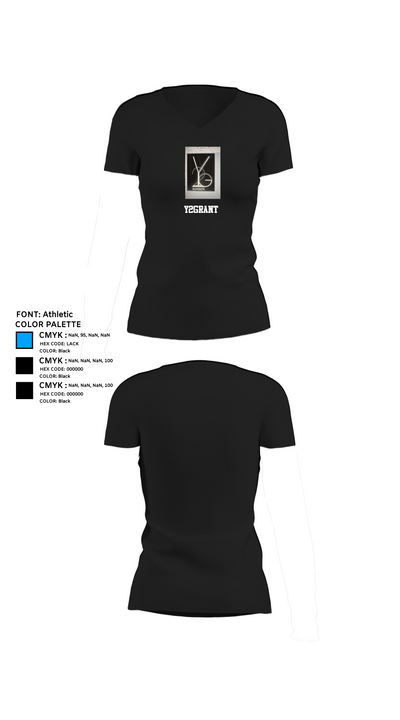 Y2GRANT 69219552 Women's Short Sleeve V-neck Shirt - 37