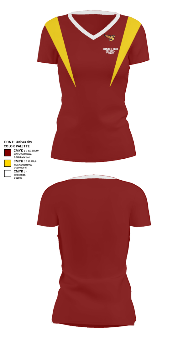 Women's Short Sleeve Vneck Shirt, Sharon High School Tennis, Tennis, Teamtime, Team time, sublimation, custom sports apparel, team uniforms, spirit wear, spiritwear, sports uniforms, custom shirts, team store, custom team store, fundraiser sports, apparel fundraiser