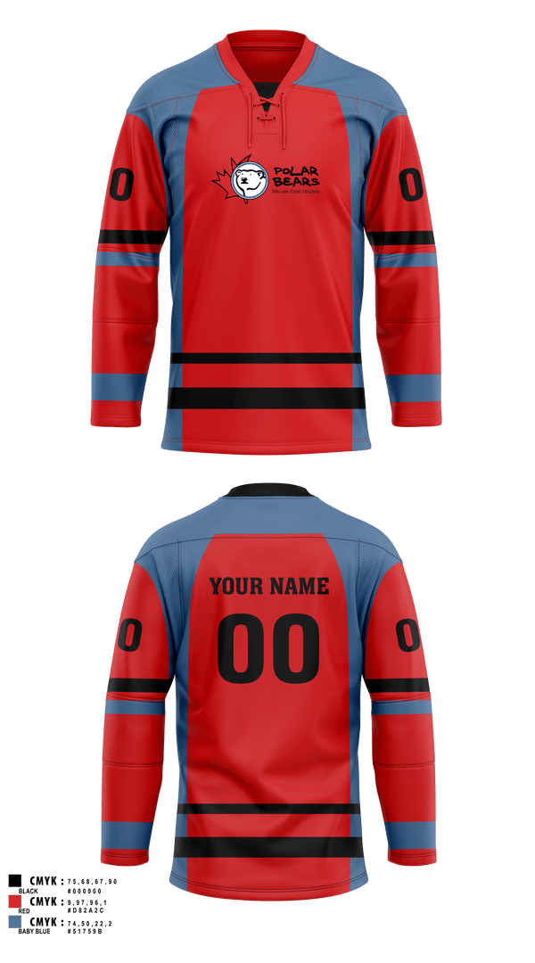 Hockey Jersey, Polar Bears Field Hockey, Field Hockey, Teamtime, Team time, sublimation, custom sports apparel, team uniforms, spirit wear, spiritwear, sports uniforms, custom shirts, team store, custom team store, fundraiser sports, apparel fundraiser