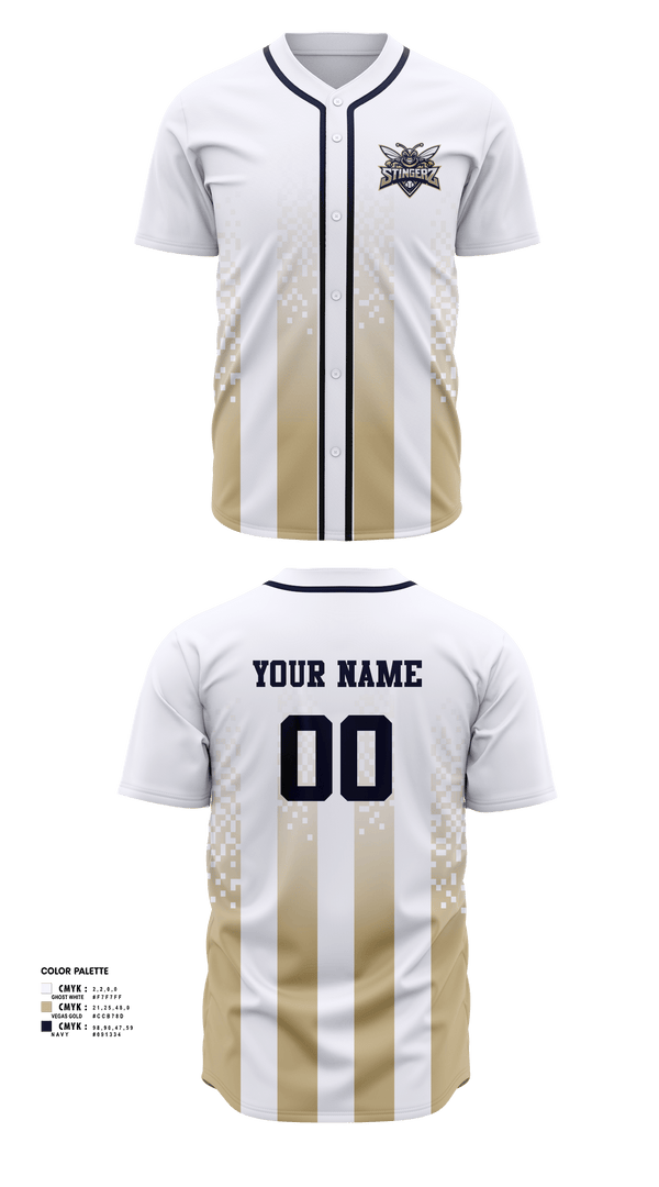 Full Button Baseball Jersey, STINGERZ, Baseball, Teamtime, Team time, sublimation, custom sports apparel, team uniforms, spirit wear, spiritwear, sports uniforms, custom shirts, team store, custom team store, fundraiser sports, apparel fundraiser