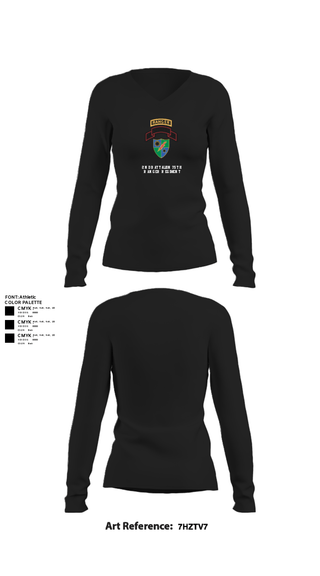 Women's Long Sleeve Vneck Shirt, 2nd Battalion 75th Ranger Regiment, , Teamtime, Team time, sublimation, custom sports apparel, team uniforms, spirit wear, spiritwear, sports uniforms, custom shirts, team store, custom team store, fundraiser sports, apparel fundraiser