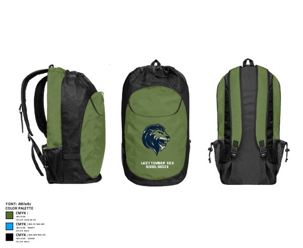 Gear Bag, Lacey Township High School Soccer, Men's Soccer, Teamtime, Team time, sublimation, custom sports apparel, team uniforms, spirit wear, spiritwear, sports uniforms, custom shirts, team store, custom team store, fundraiser sports, apparel fundraiser