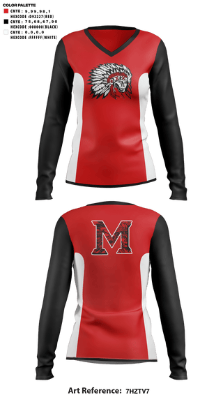 Womens Long Sleeve Vneck Shirt, Mcloud High School Cheer, Cheer, Teamtime, Team time, sublimation, custom sports apparel, team uniforms, spirit wear, spiritwear, sports uniforms, custom shirts, team store, custom team store, fundraiser sports, apparel fundraiser