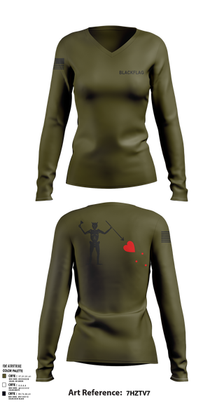 Womens Long Sleeve Vneck Shirt, Blackflag, , Teamtime, Team time, sublimation, custom sports apparel, team uniforms, spirit wear, spiritwear, sports uniforms, custom shirts, team store, custom team store, fundraiser sports, apparel fundraiser