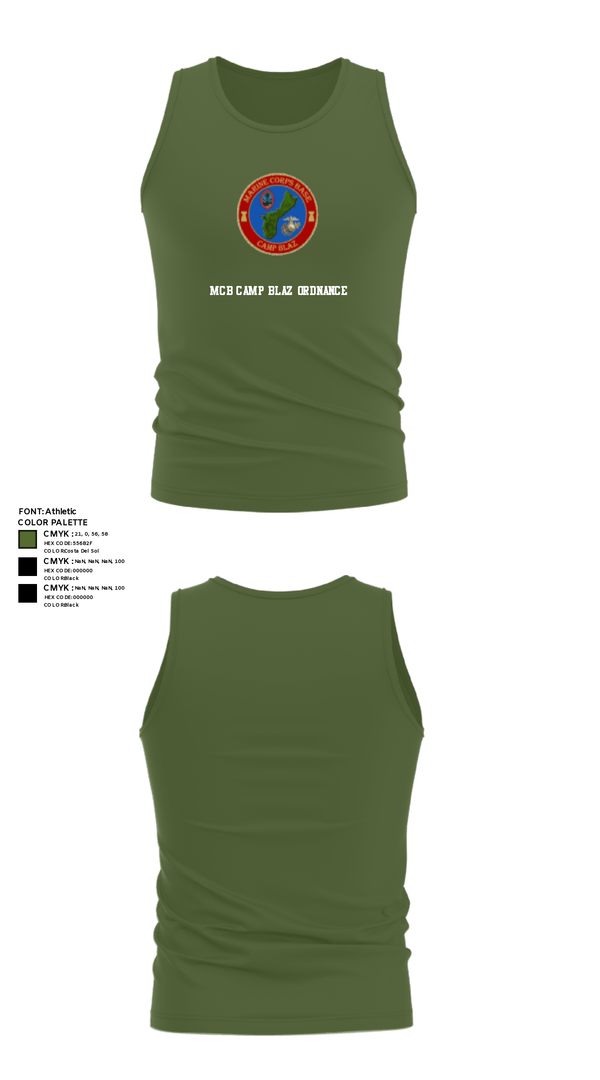 Tank Top, MCB Camp Blaz Ordnance, Marines, Teamtime, Team time, sublimation, custom sports apparel, team uniforms, spirit wear, spiritwear, sports uniforms, custom shirts, team store, custom team store, fundraiser sports, apparel fundraiser