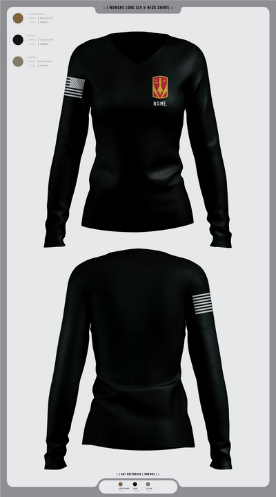 31st Air Defense Artillery Brigade 63211625 Women's Long Sleeve V-neck Shirt -1 12