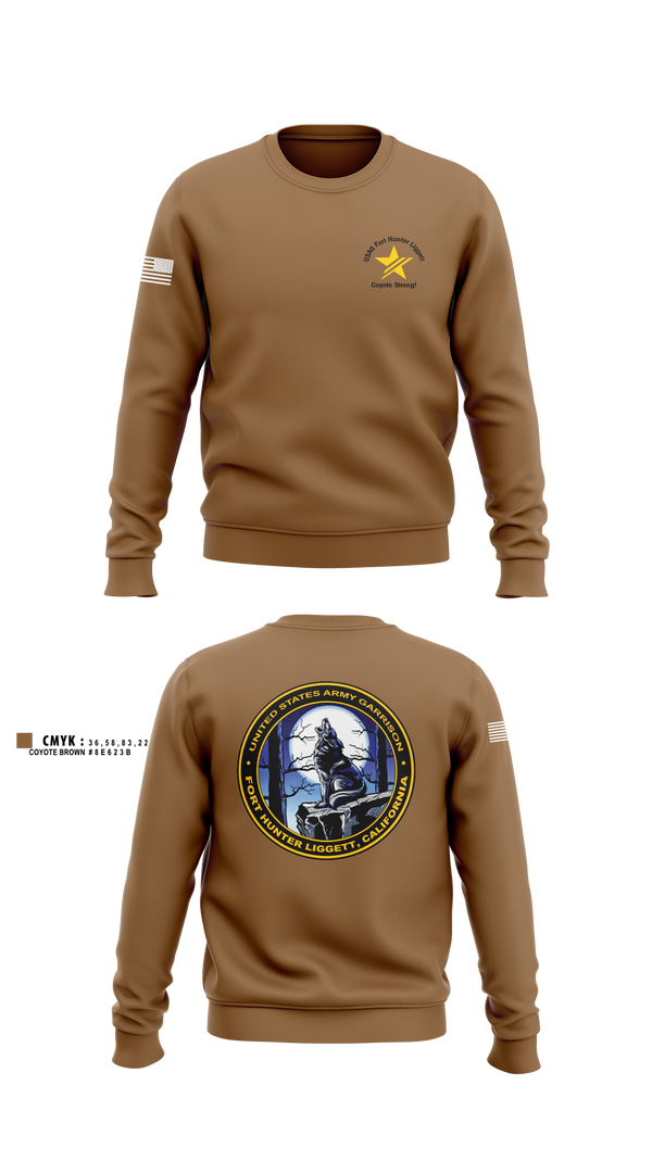Crew Neck Sweatshirt, USAG Fort Hunter Liggett, Army, Teamtime, Team time, sublimation, custom sports apparel, team uniforms, spirit wear, spiritwear, sports uniforms, custom shirts, team store, custom team store, fundraiser sports, apparel fundraiser