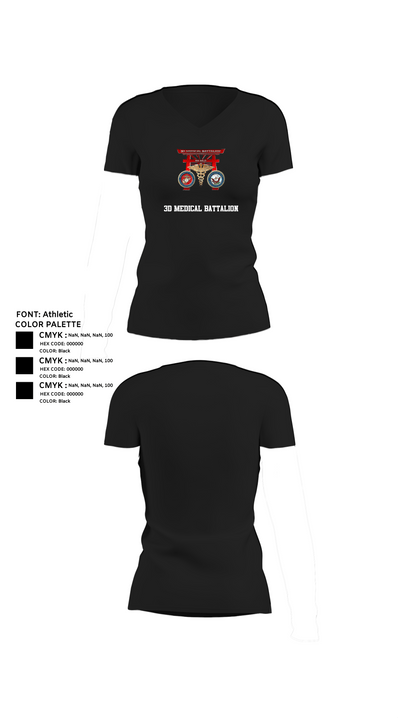 3D MEDICAL BATTALION 96077173 Women's Short Sleeve V-neck Shirt - 24