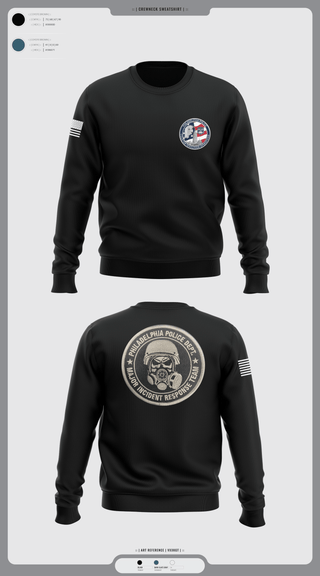 Crew Neck Sweatshirt, Philadelphia Police Counter Terrorism Operations, Police, Teamtime, Team time, sublimation, custom sports apparel, team uniforms, spirit wear, spiritwear, sports uniforms, custom shirts, team store, custom team store, fundraiser sports, apparel fundraiser