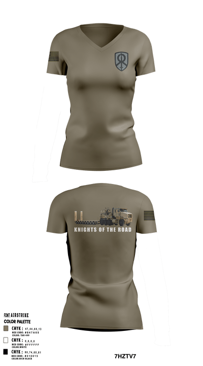 129th Heavy Transport Company 26902985 Women's Short Sleeve V-neck Shirt - 2