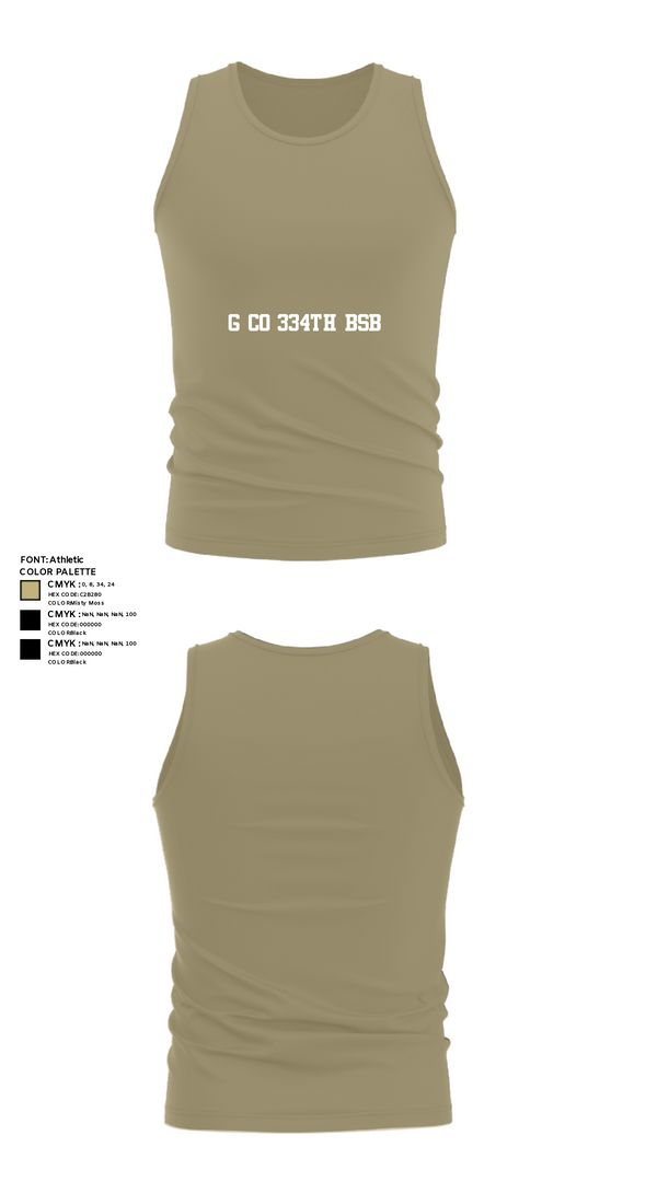 Tank Top, G Co 334th BSB, National Guard, Teamtime, Team time, sublimation, custom sports apparel, team uniforms, spirit wear, spiritwear, sports uniforms, custom shirts, team store, custom team store, fundraiser sports, apparel fundraiser