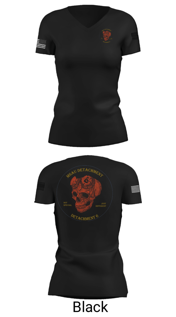 Women's Short Sleeve Vneck Shirt, DET 6, Marines, Teamtime, Team time, sublimation, custom sports apparel, team uniforms, spirit wear, spiritwear, sports uniforms, custom shirts, team store, custom team store, fundraiser sports, apparel fundraiser