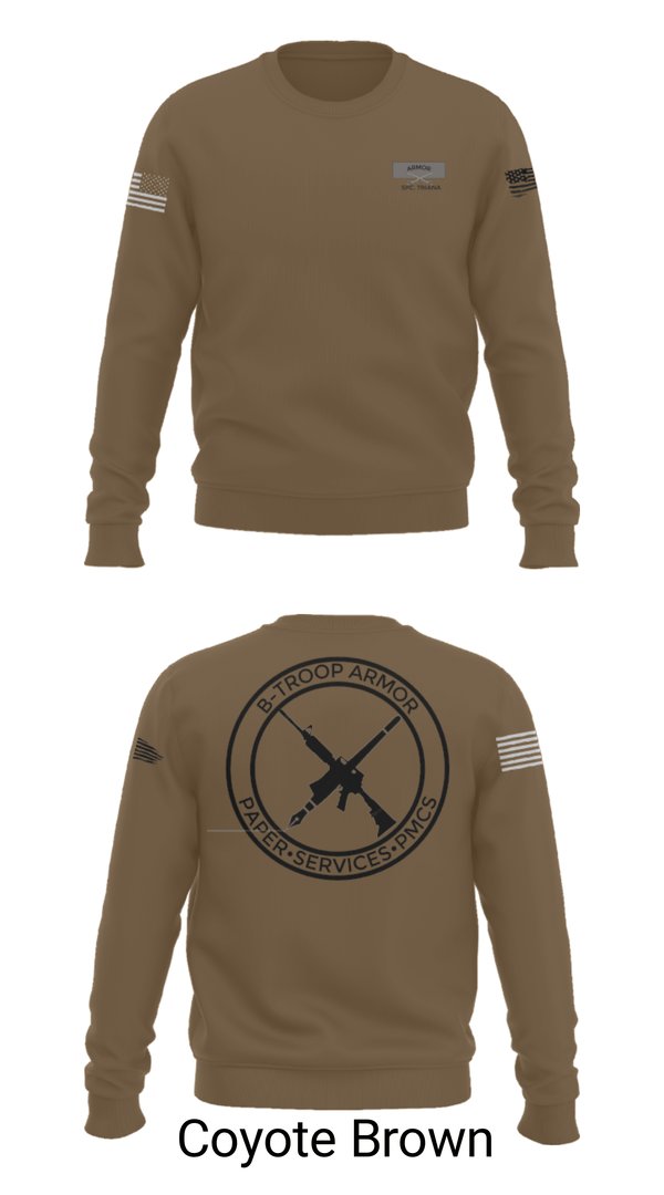 Crew Neck Sweatshirt, 3-73 B-Trp Armor, Army, Teamtime, Team time, sublimation, custom sports apparel, team uniforms, spirit wear, spiritwear, sports uniforms, custom shirts, team store, custom team store, fundraiser sports, apparel fundraiser