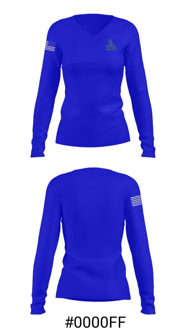 Women's Long Sleeve Vneck Shirt, Central High School Baseball, Baseball, Teamtime, Team time, sublimation, custom sports apparel, team uniforms, spirit wear, spiritwear, sports uniforms, custom shirts, team store, custom team store, fundraiser sports, apparel fundraiser