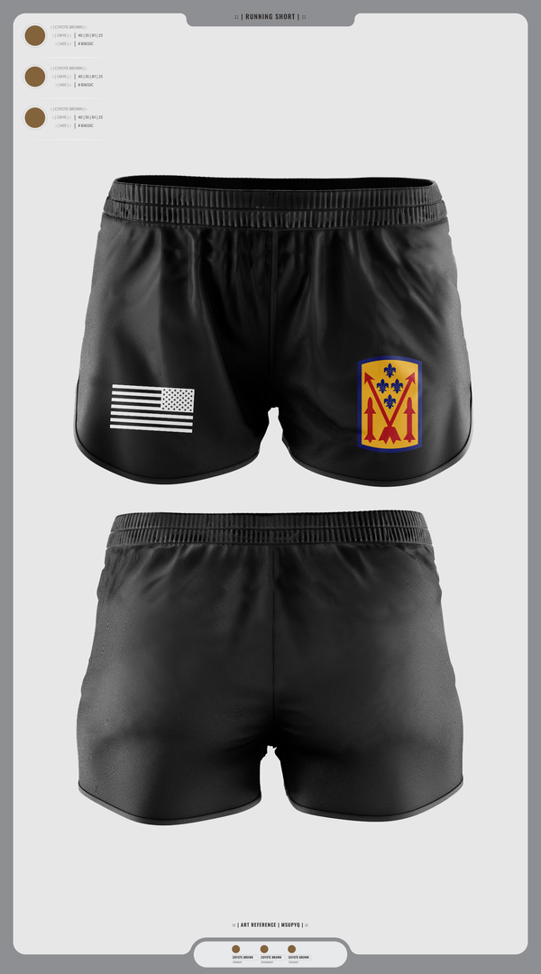 Womens Shorts, Bravo 1-57 ADAR, Army, Teamtime, Team time, sublimation, custom sports apparel, team uniforms, spirit wear, spiritwear, sports uniforms, custom shirts, team store, custom team store, fundraiser sports, apparel fundraiser