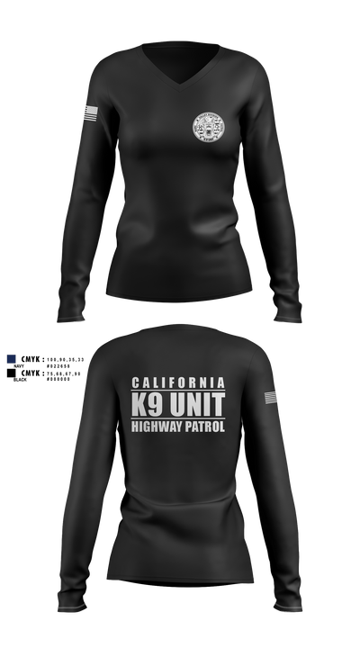 VALLEY K9 75951631 Women's Long Sleeve V-neck Shirt - 2 (1)