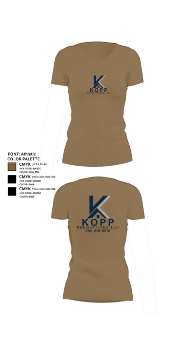 Kopp Renovations 26742282 Women's Short Sleeve V-neck Shirt - 11