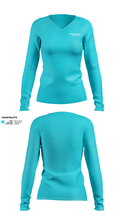 Multimediaprinting 2891725 Women's Long Sleeve V-neck Shirt - 3
