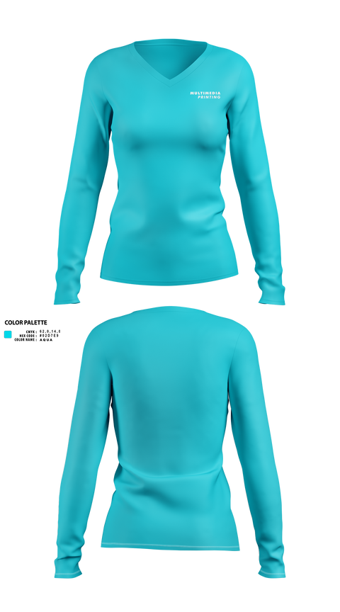 Womens Long Sleeve Vneck Shirt, Multimediaprinting, , Teamtime, Team time, sublimation, custom sports apparel, team uniforms, spirit wear, spiritwear, sports uniforms, custom shirts, team store, custom team store, fundraiser sports, apparel fundraiser