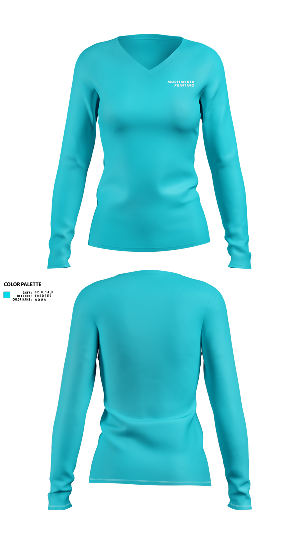 Womens Long Sleeve Vneck Shirt, Multimediaprinting, , Teamtime, Team time, sublimation, custom sports apparel, team uniforms, spirit wear, spiritwear, sports uniforms, custom shirts, team store, custom team store, fundraiser sports, apparel fundraiser