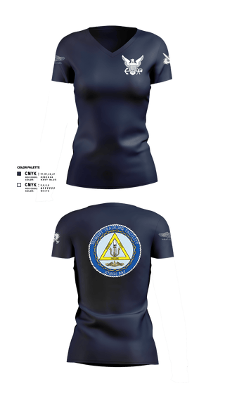Womens Short Sleeve Vneck Shirt, TRIDENT TRAINING FACILITY, Navy, Teamtime, Team time, sublimation, custom sports apparel, team uniforms, spirit wear, spiritwear, sports uniforms, custom shirts, team store, custom team store, fundraiser sports, apparel fundraiser