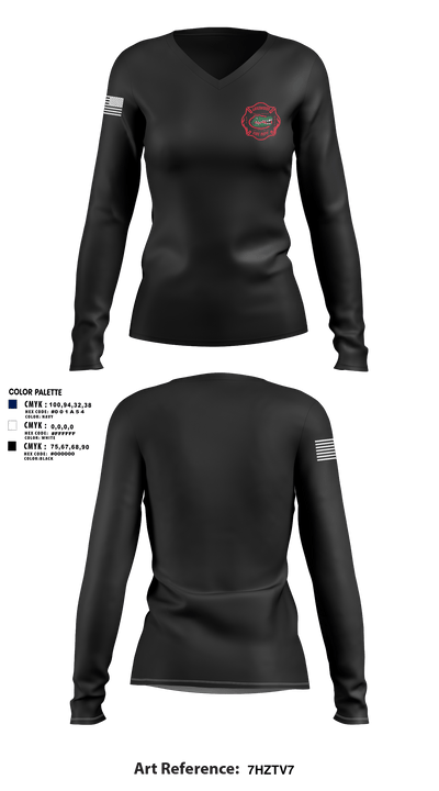 Lakewood fire department 6365083 Women's Long Sleeve V-neck Shirt - 3