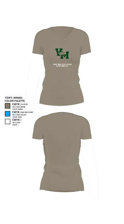 Valley Mills High School Cross Country 52833130 Women's Short Sleeve V-neck Shirt - 29