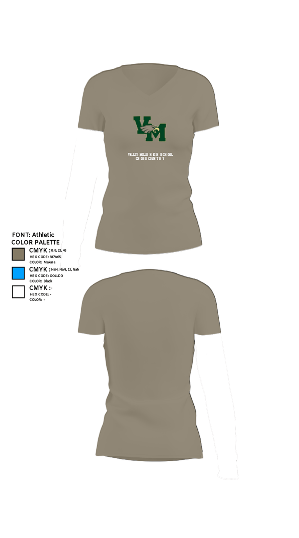 Womens Short Sleeve Vneck Shirt, Valley Mills High School Cross Country, Cross Country, Teamtime, Team time, sublimation, custom sports apparel, team uniforms, spirit wear, spiritwear, sports uniforms, custom shirts, team store, custom team store, fundraiser sports, apparel fundraiser