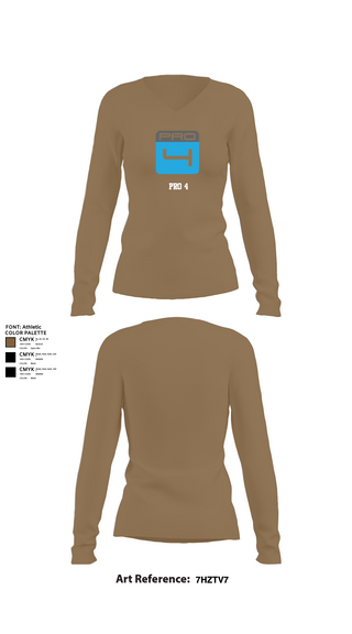 Womens Long Sleeve Vneck Shirt, Pro 4, , Teamtime, Team time, sublimation, custom sports apparel, team uniforms, spirit wear, spiritwear, sports uniforms, custom shirts, team store, custom team store, fundraiser sports, apparel fundraiser