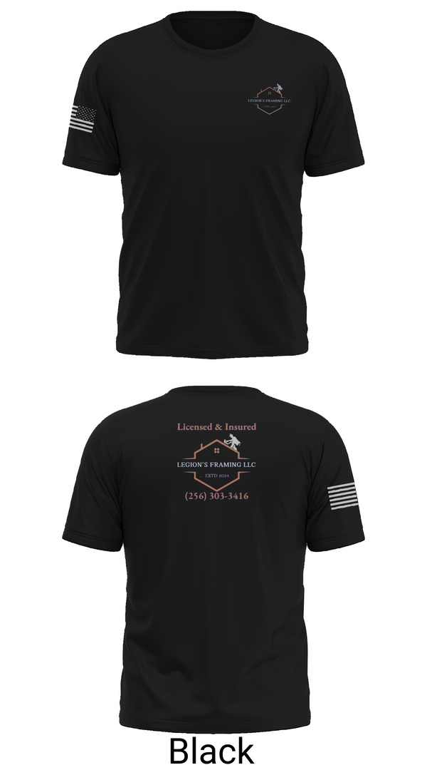 Short Sleeve Performance Shirt, LEGION'S FRAMING LLC, , Teamtime, Team time, sublimation, custom sports apparel, team uniforms, spirit wear, spiritwear, sports uniforms, custom shirts, team store, custom team store, fundraiser sports, apparel fundraiser