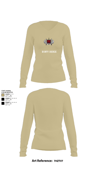 Women's Long Sleeve Vneck Shirt, Dirty Deuce, , Teamtime, Team time, sublimation, custom sports apparel, team uniforms, spirit wear, spiritwear, sports uniforms, custom shirts, team store, custom team store, fundraiser sports, apparel fundraiser